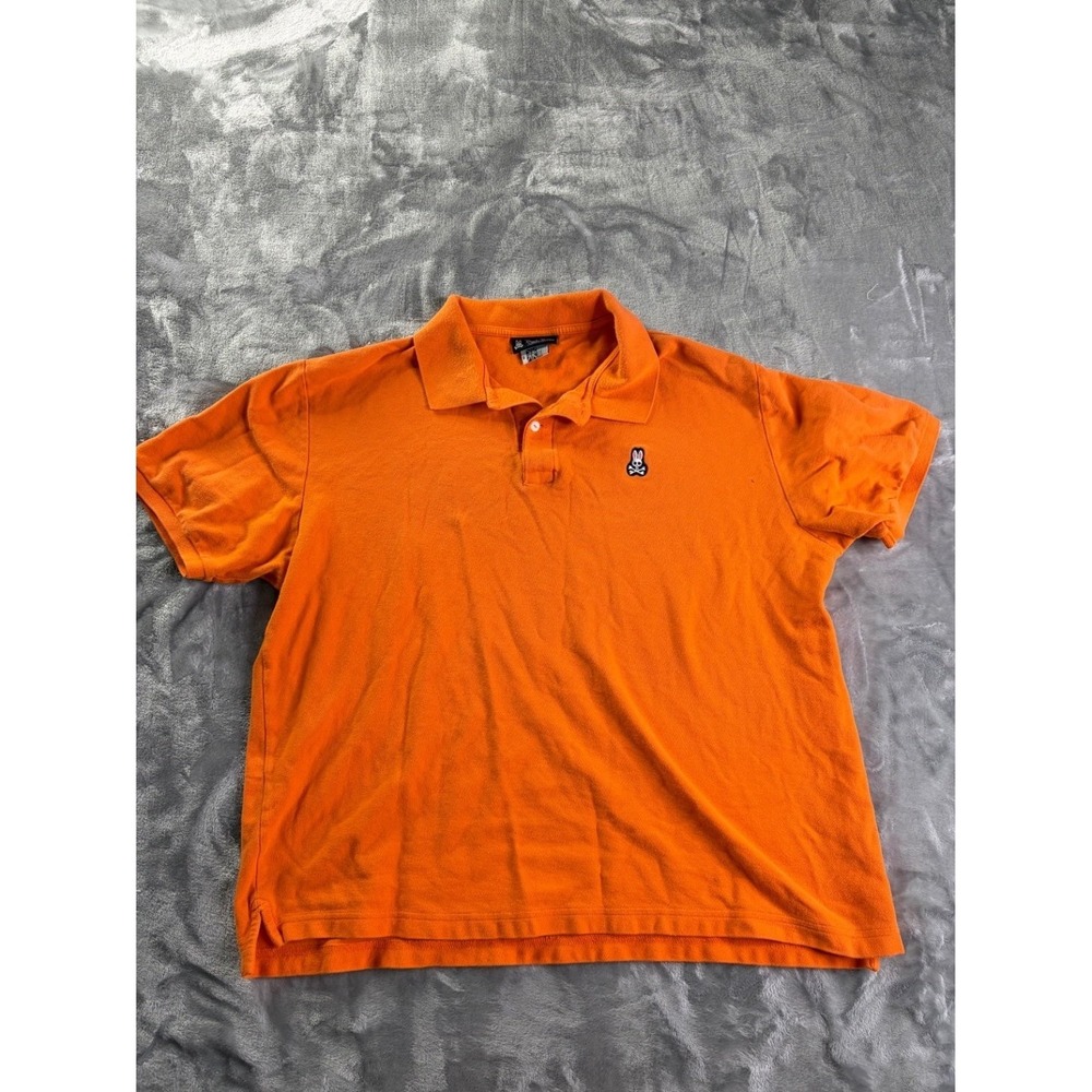 Psycho Bunny Classic Pique Polo Shirt Men's Size 8‎ XXL Orange Cotton Short